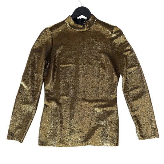 Saint Laurent Glitter Long Sleeve Gold