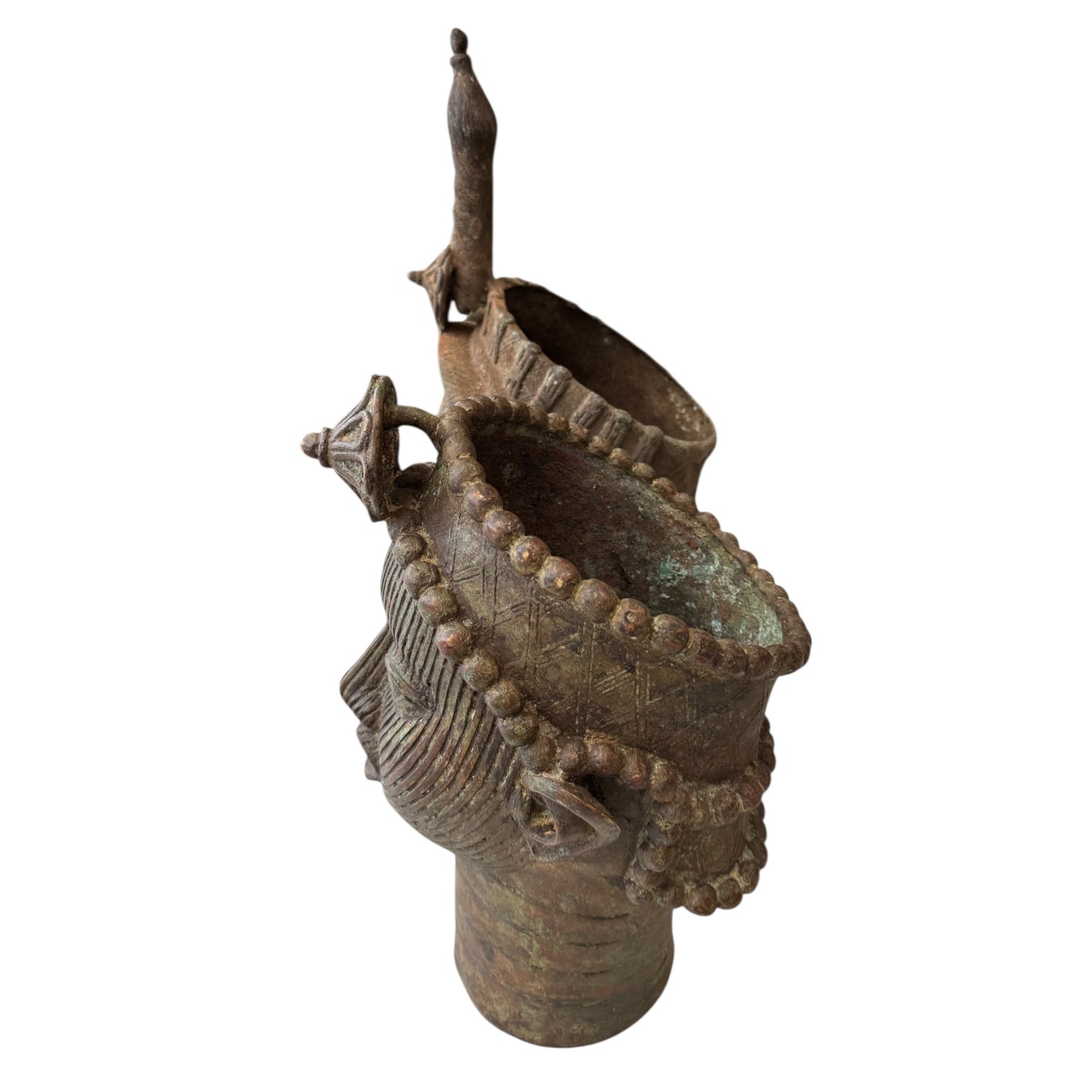 Pair of Benin Bronze Heads Male and Female