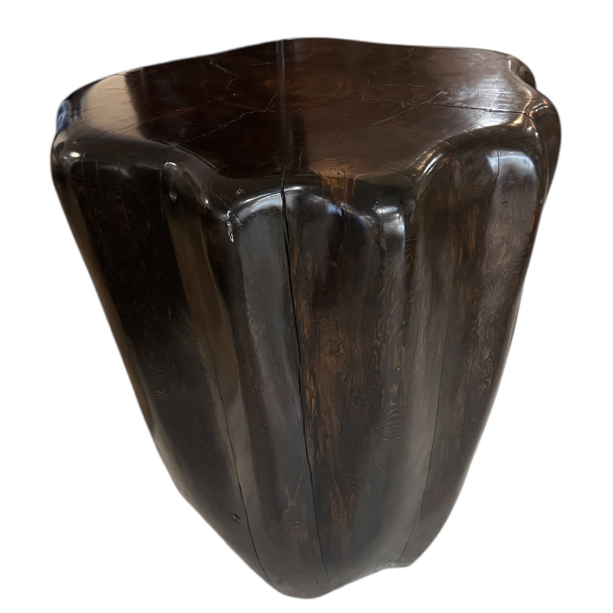 Dark Glossy Wooden Table Sculpture