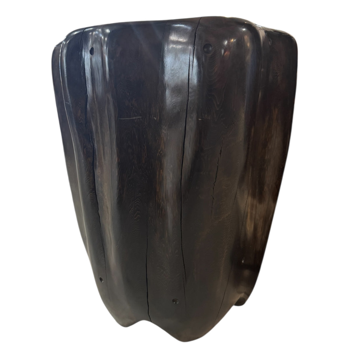 Dark Glossy Wooden Table Sculpture