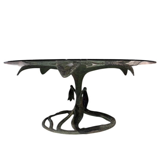 Flower Petal Patina Circular Table by Arthur Court