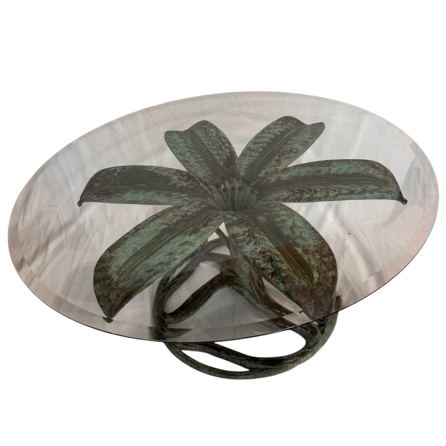 Flower Petal Patina Circular Table by Arthur Court