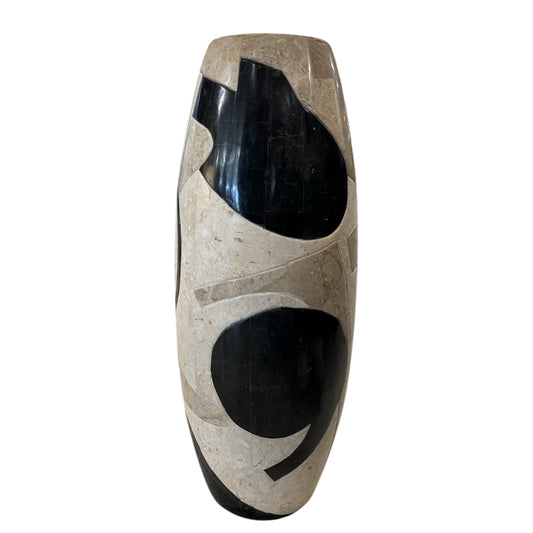 PATTERNED TESOLATED STONE FLOOR VASE