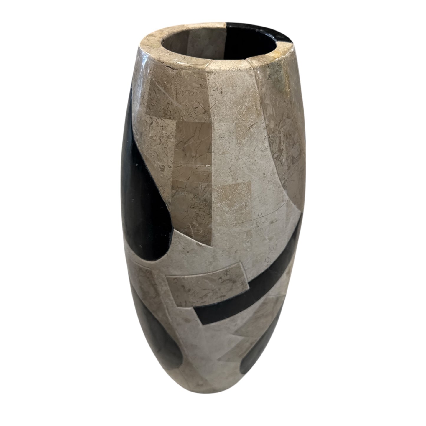 PATTERNED TESOLATED STONE FLOOR VASE
