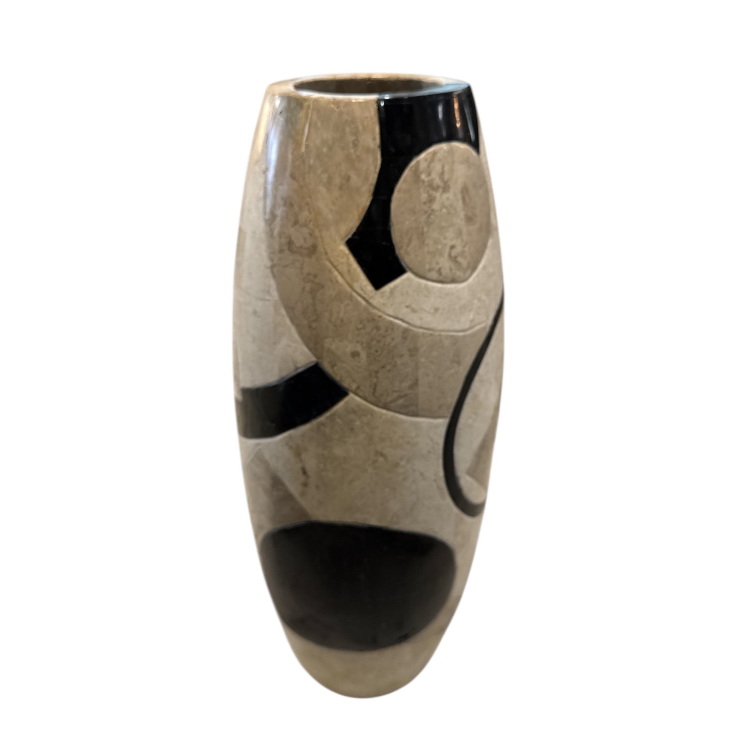 PATTERNED TESOLATED STONE FLOOR VASE