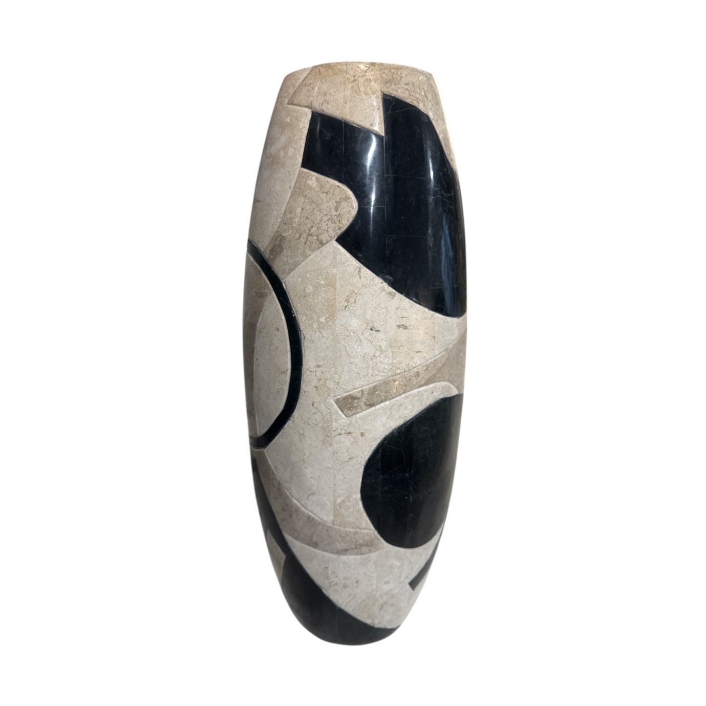 PATTERNED TESOLATED STONE FLOOR VASE