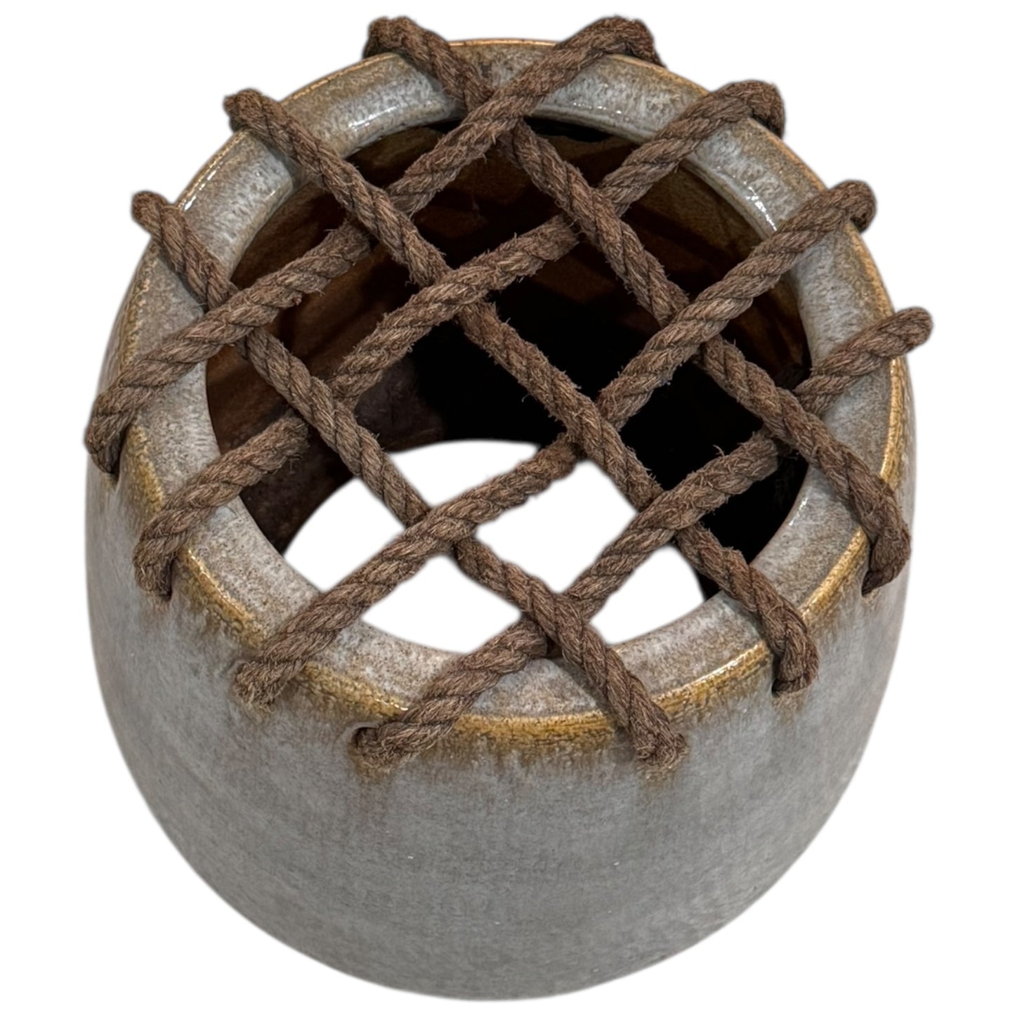 Vintage Ceramic & Rope Garden Seat