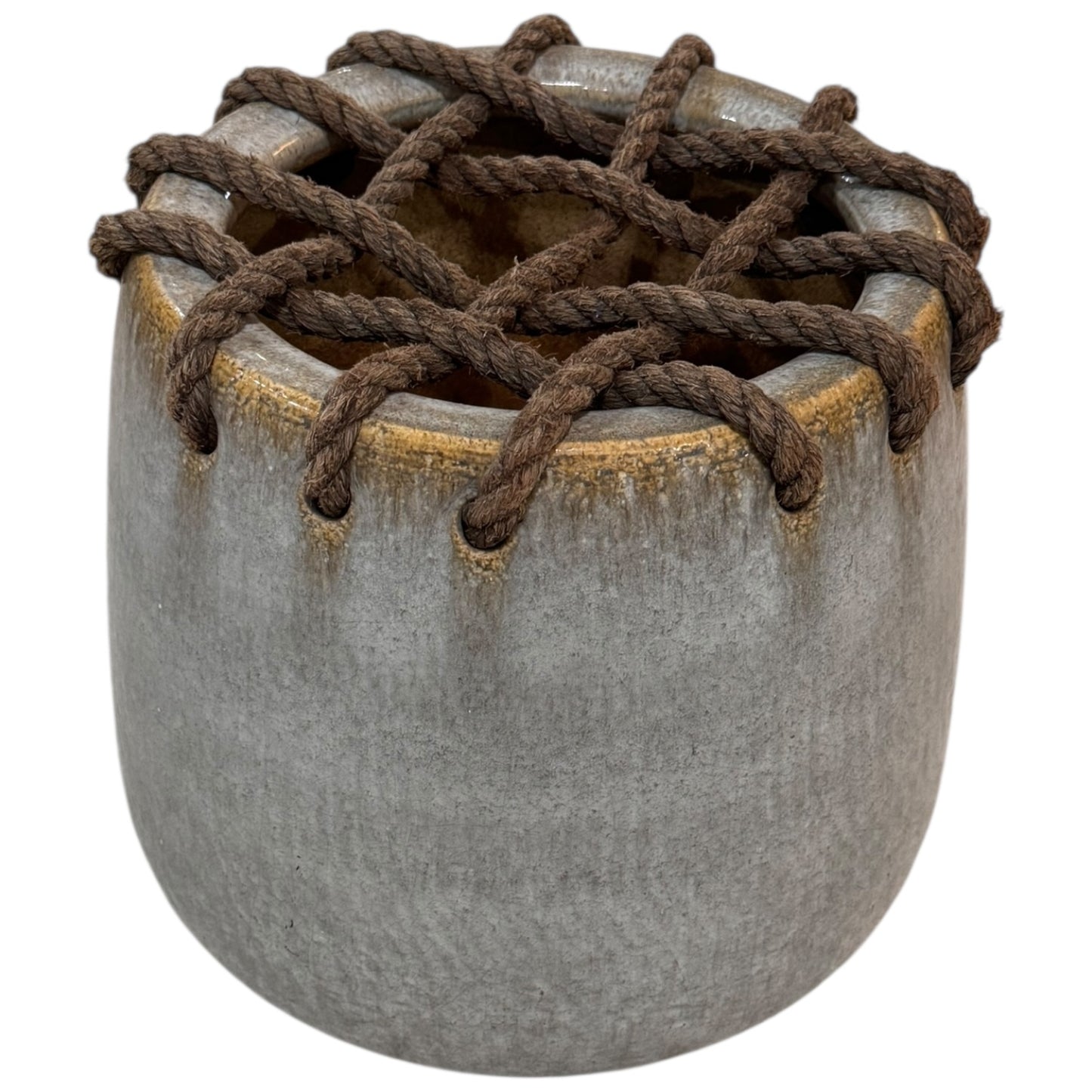 Vintage Ceramic & Rope Garden Seat