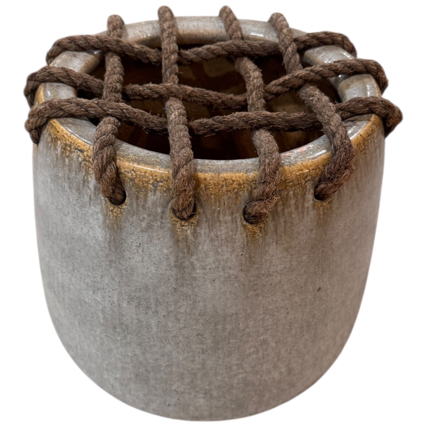 Vintage Ceramic & Rope Garden Seat