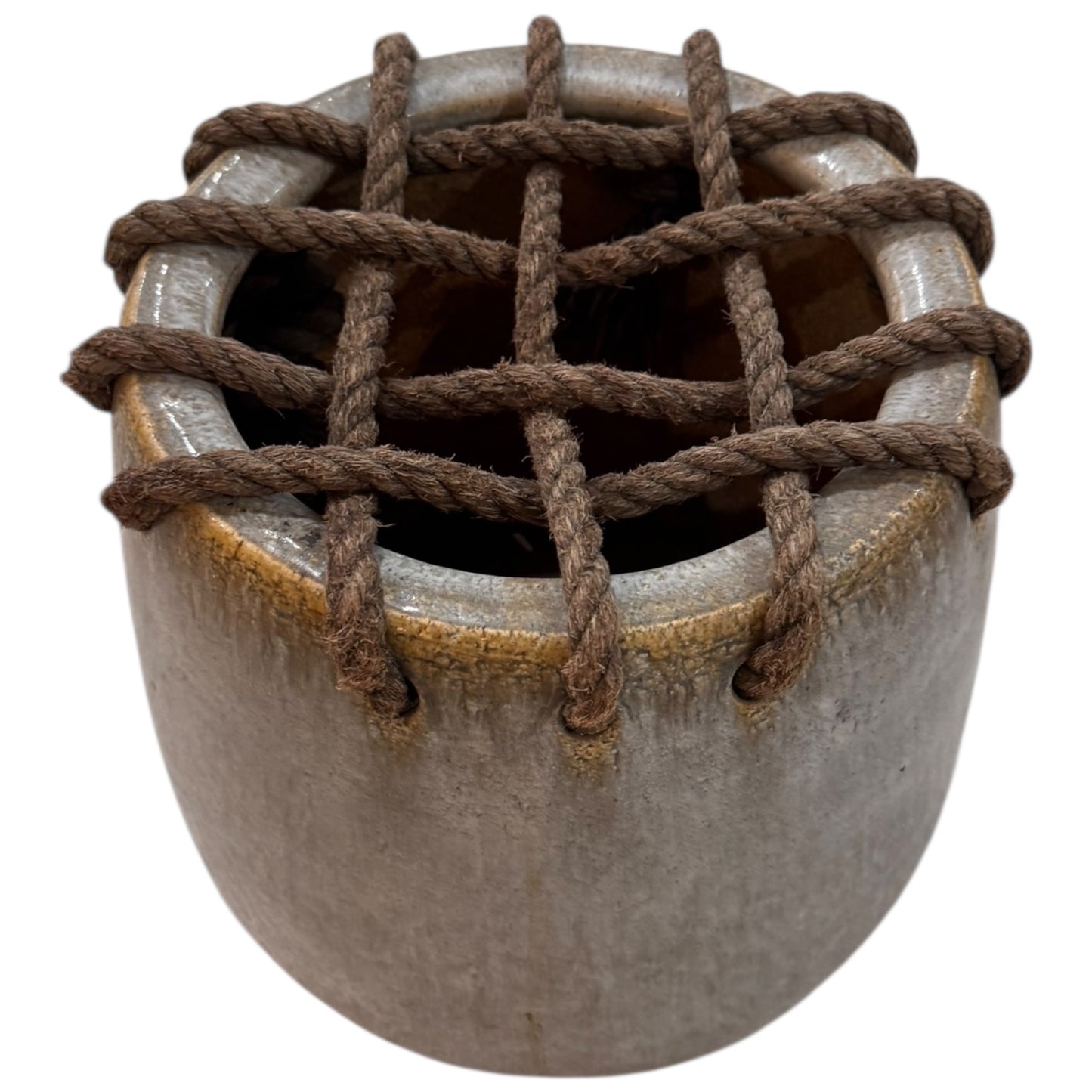 Vintage Ceramic & Rope Garden Seat