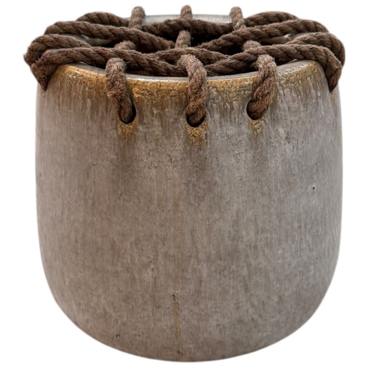 Vintage Ceramic & Rope Garden Seat