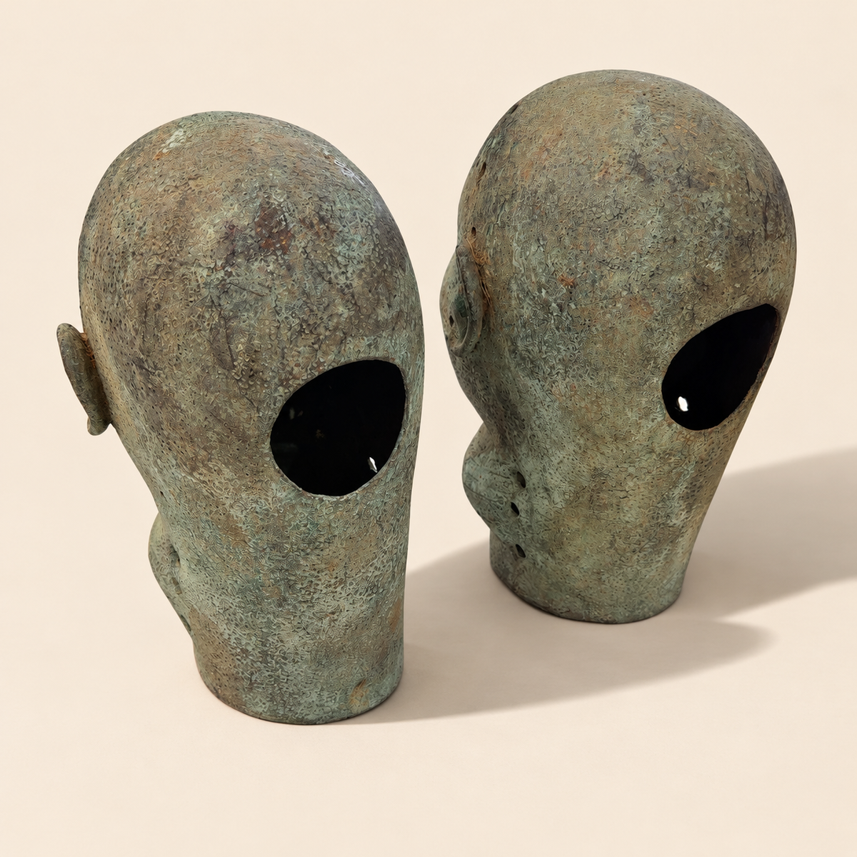 Ife Tribe Painted Bronze Heads