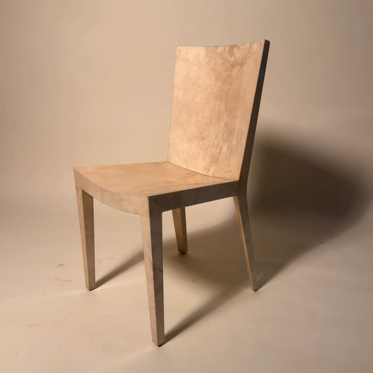 Karl Springer 1982 Lacquered Goatskin Desk & Chair