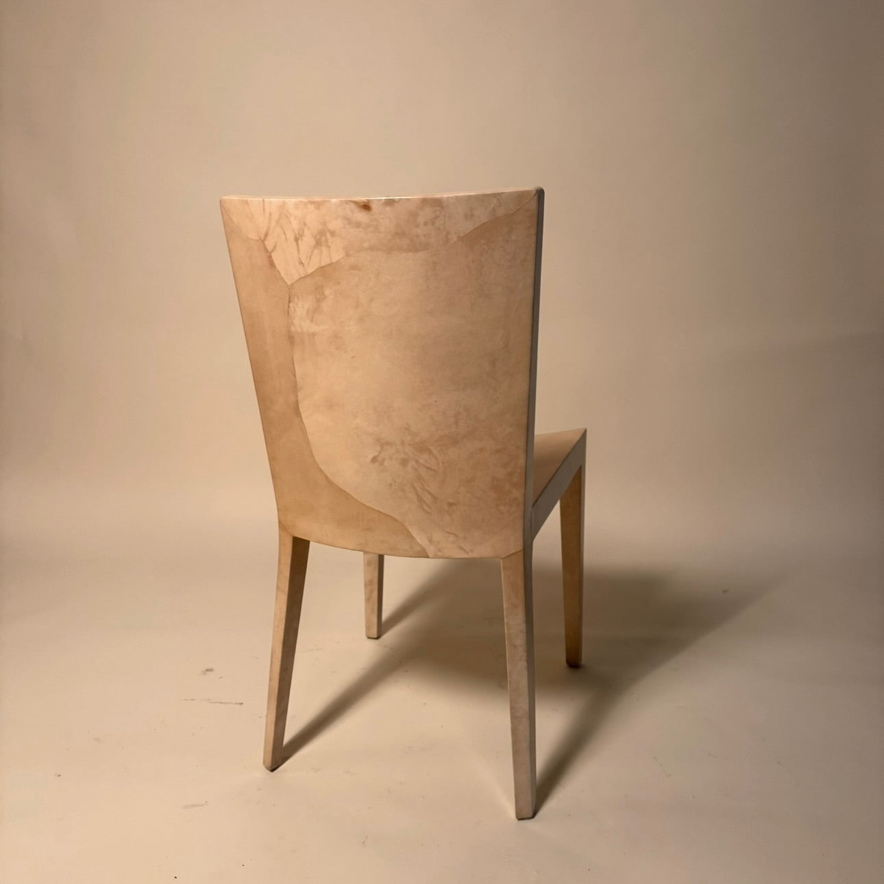 Karl Springer 1982 Lacquered Goatskin Desk & Chair