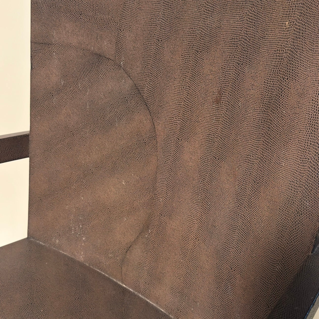 Karl Springer Signed 1987 JMF Lizard Print Leather Pair of Chairs