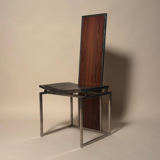 1970’s Chrome Wood & Leather Chairs