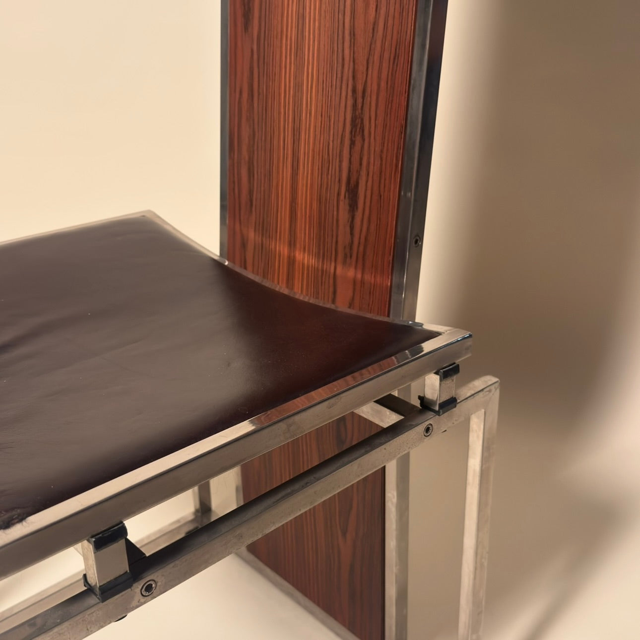 1970’s Chrome Wood & Leather Chairs