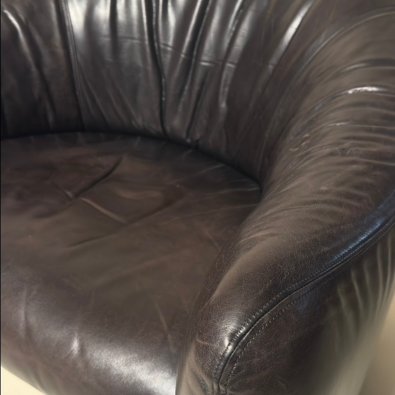Jules Heumann for Metropolitan Pair of Leather Club Chairs