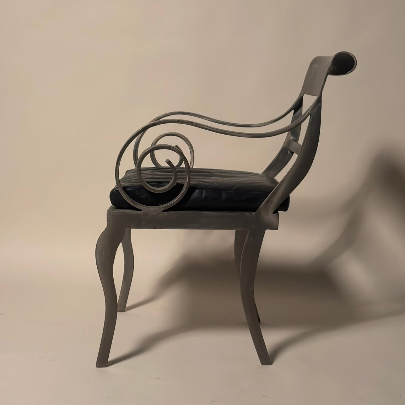 Pair of Vintage Brushed Steel Arm Chairs