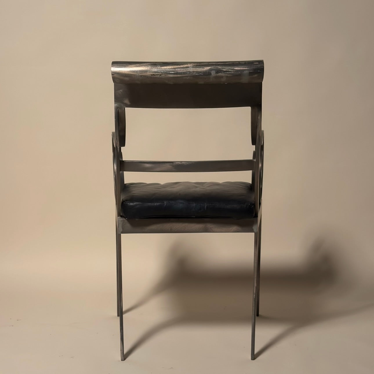 Pair of Vintage Brushed Steel Arm Chairs