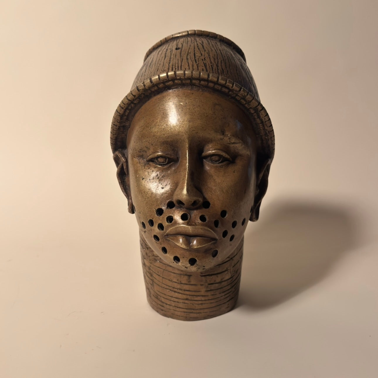 Pair of Nigerian Bronze Heads, 19th Century