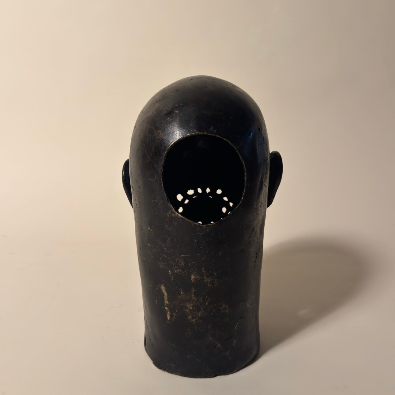 Pair of Nigerian Bronze Heads, 19th Century (Black)