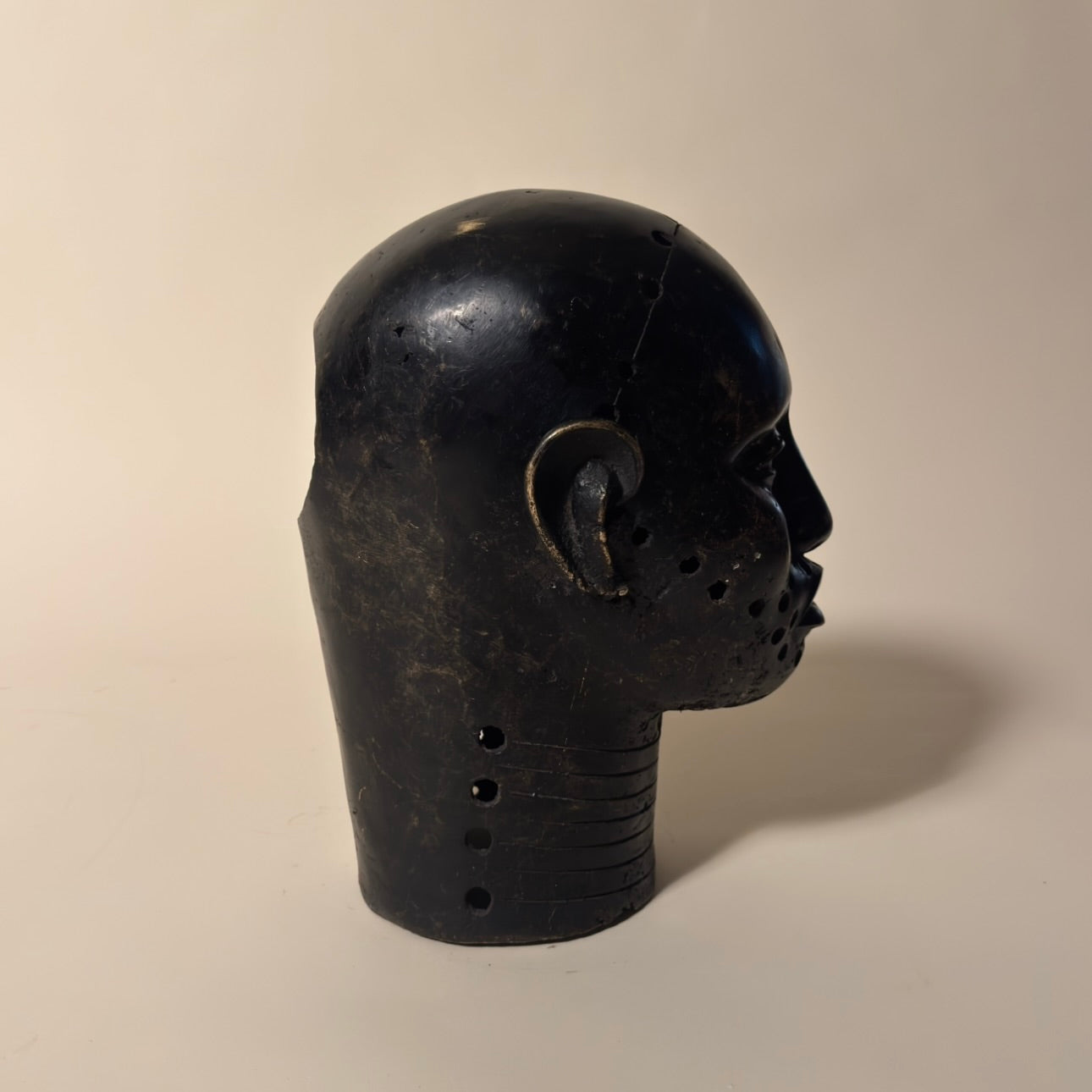 Pair of Nigerian Bronze Heads, 19th Century (Black)