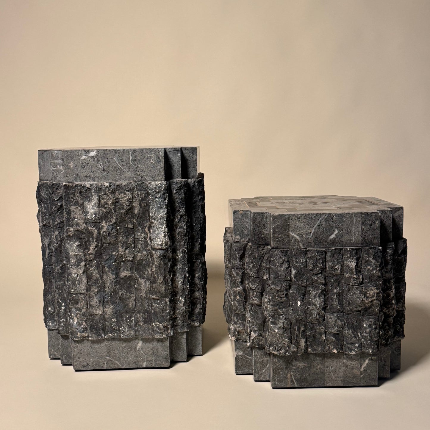 Tessellated Stone Side Tables