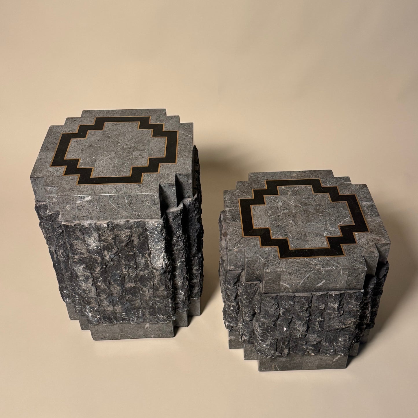 Tessellated Stone Side Tables