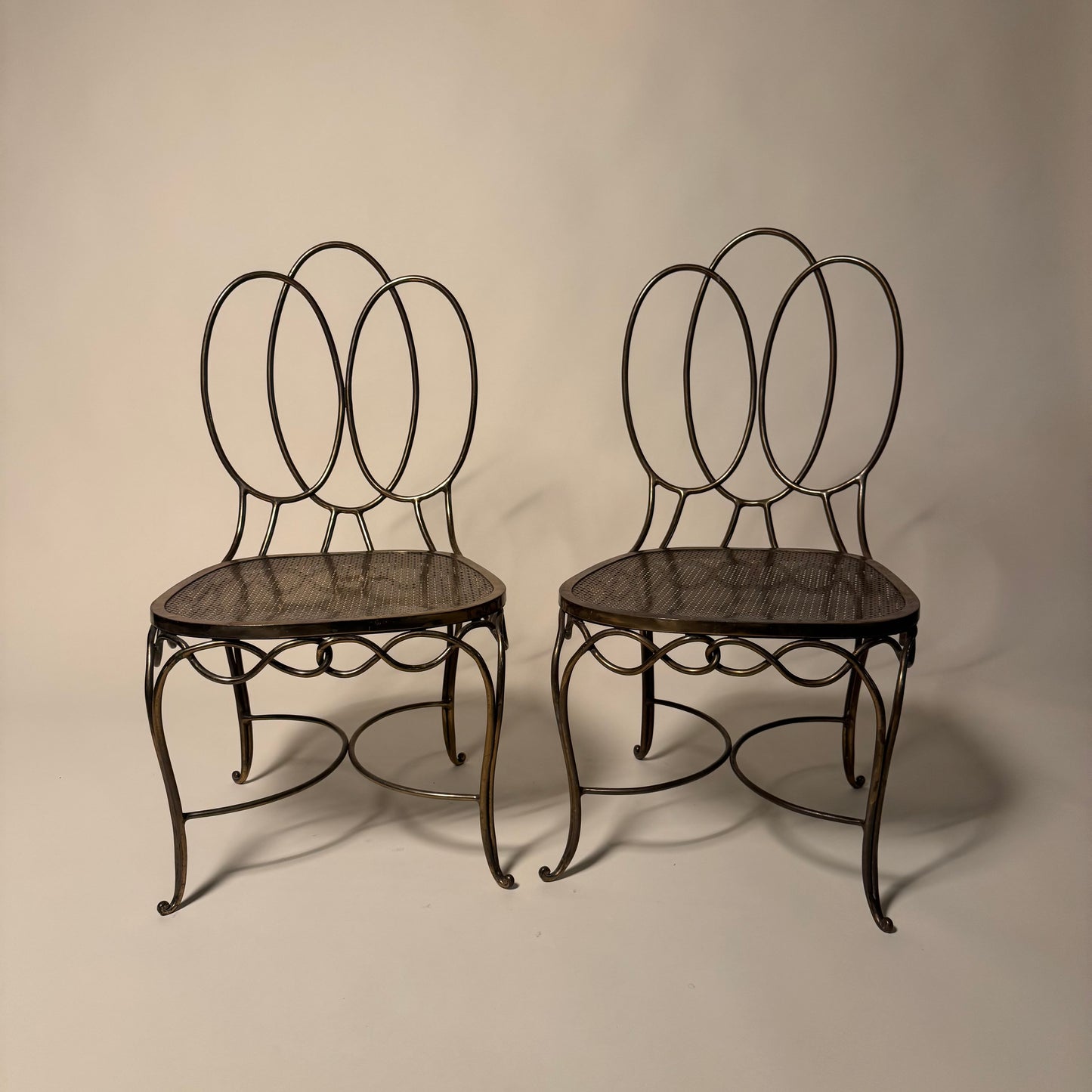 Pair of French Bronze Parlor Chairs
