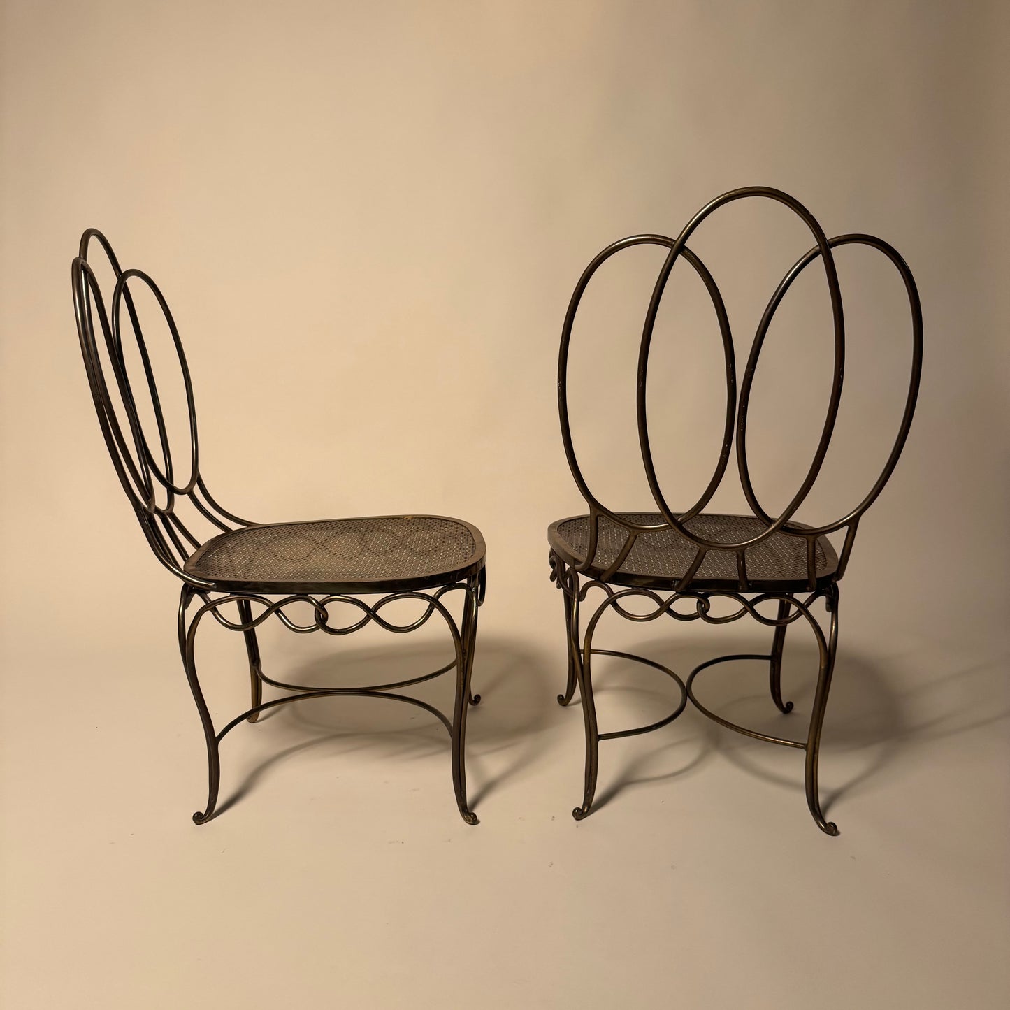 Pair of French Bronze Parlor Chairs