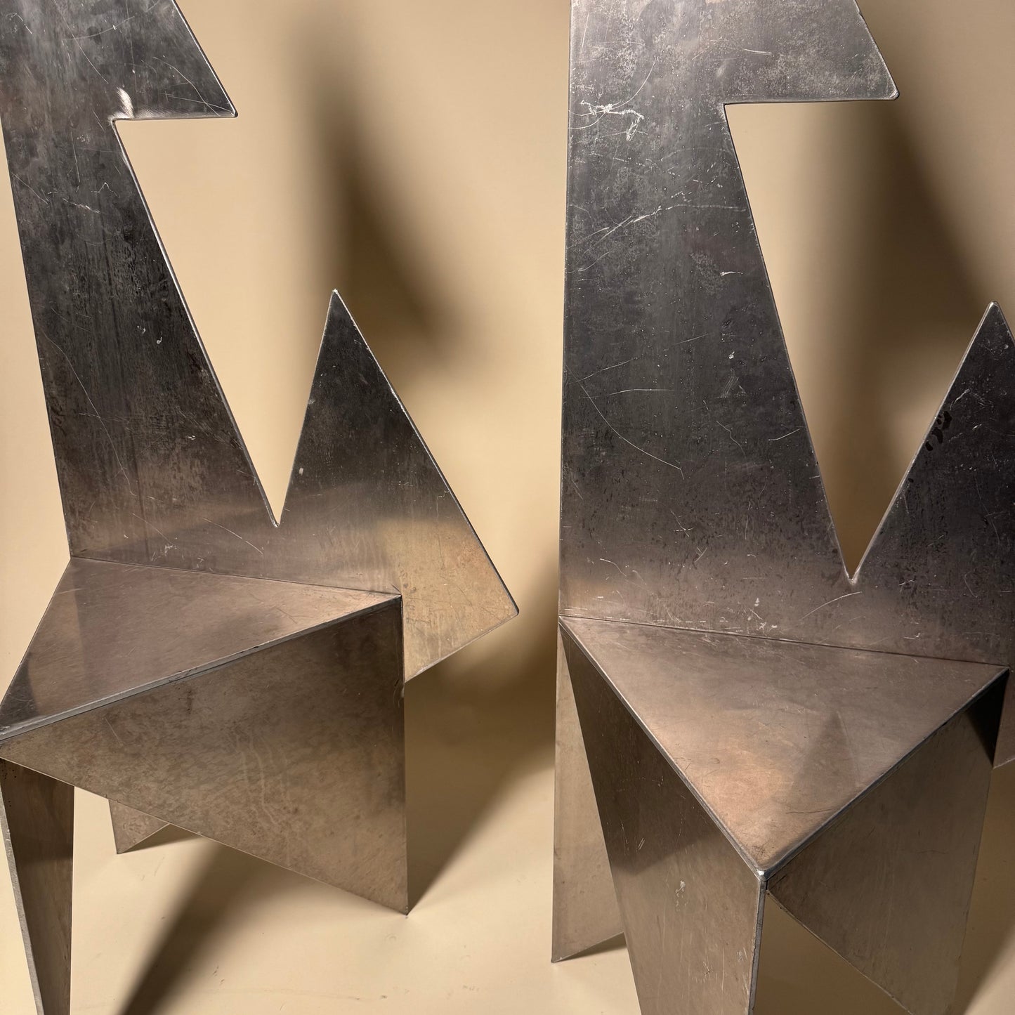 Sculptural Steel Chairs