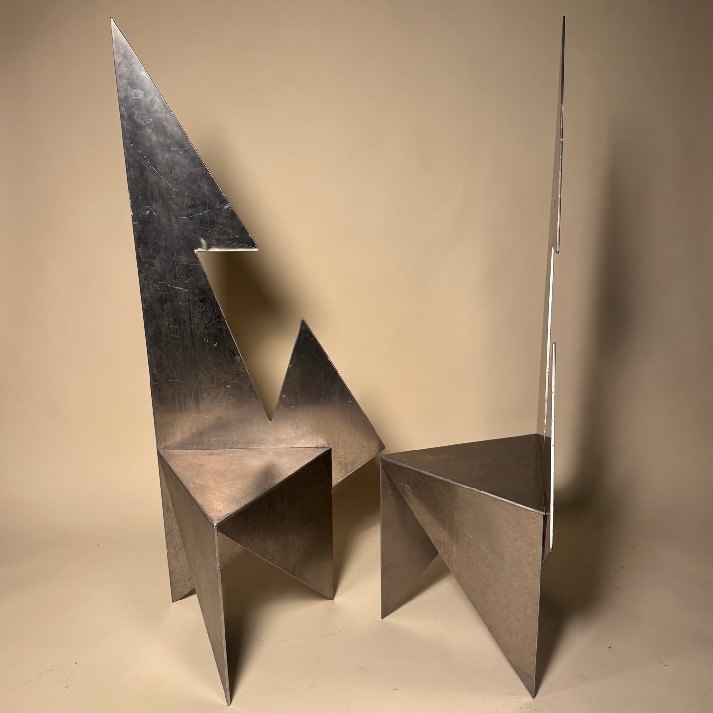 Sculptural Steel Chairs