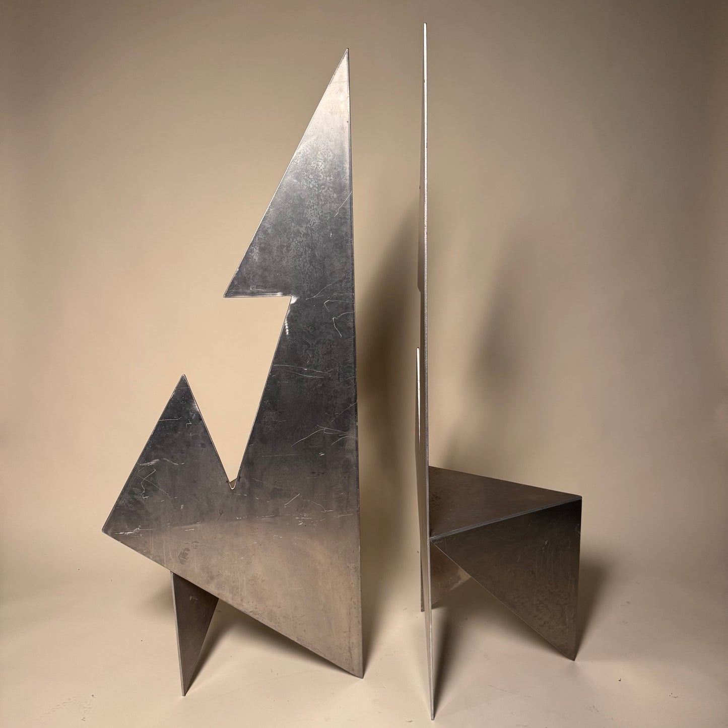 Sculptural Steel Chairs