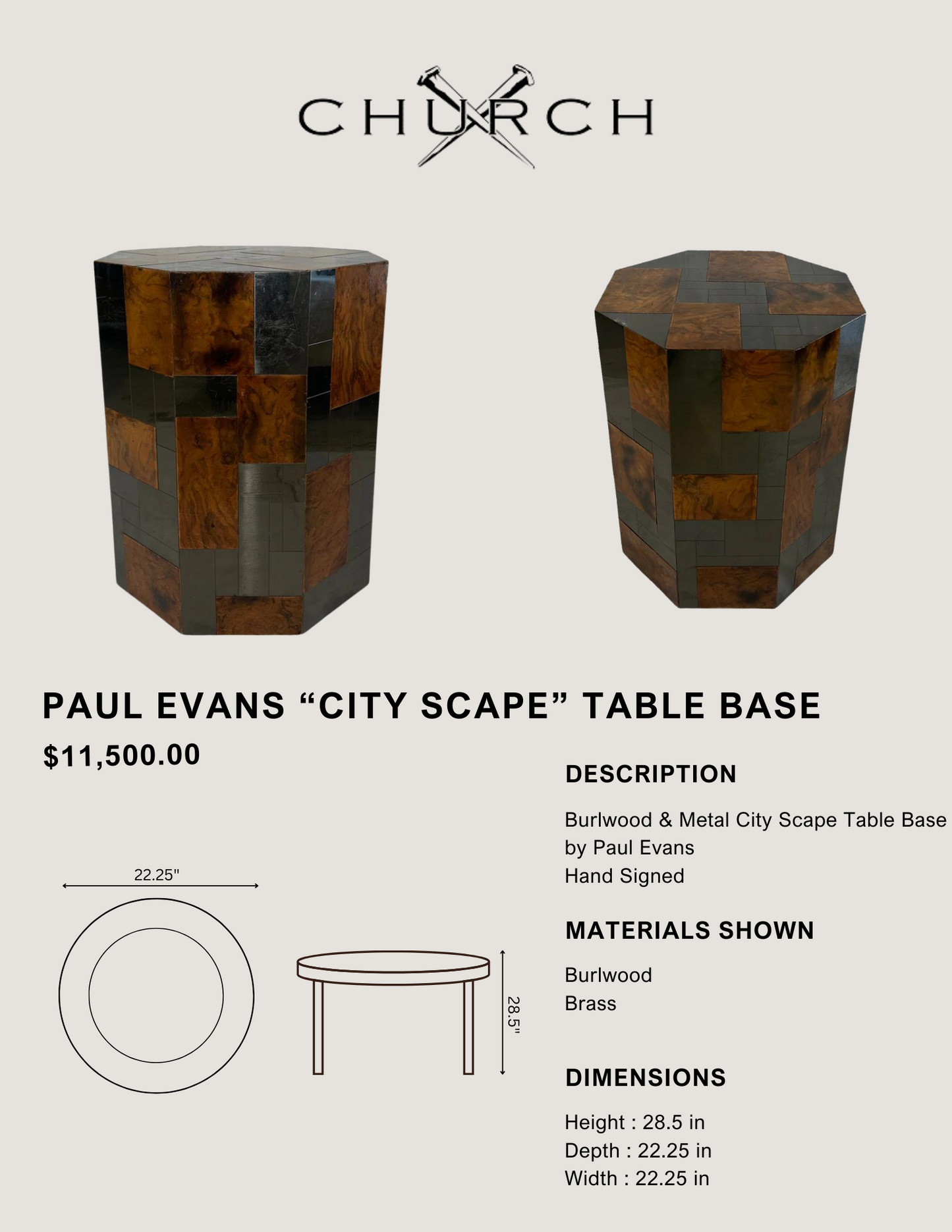 Paul Evans “City Scape” Table Base