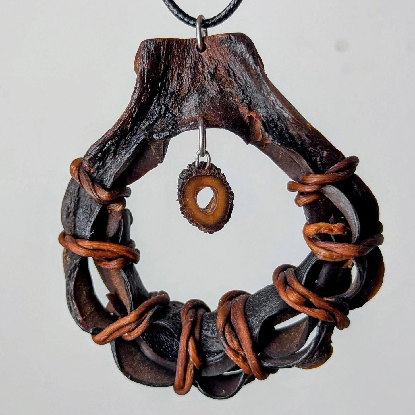 Hand Made Kelp Charm on Leather Necklace