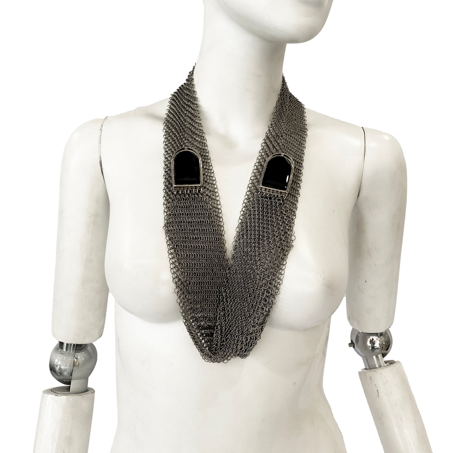 Onyx Style Embellished Chain Mesh Neck Piece by Ferrara