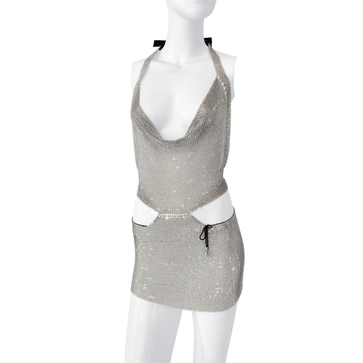 Ferrara Silver Metal Mesh Chain Dress CHURCH Boutique Ferrara Silver Metal Mesh Chain Dress CHURCH Boutique