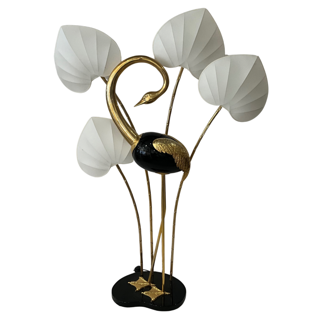 Antonio Pavia Brass Flamingo Floor Lamp