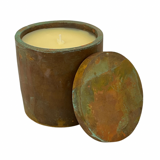 Solid Patinated Bronze Gardenia Candle #2