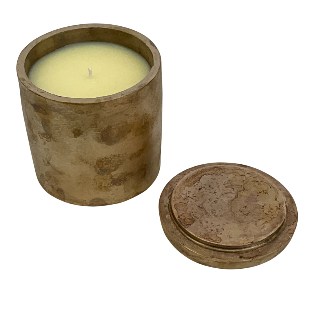 Solid Bronze Gardenia Candle with Lid #17