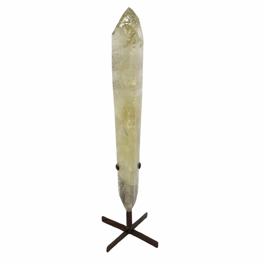 Natural Citrine Crystal Point on Custom Stand