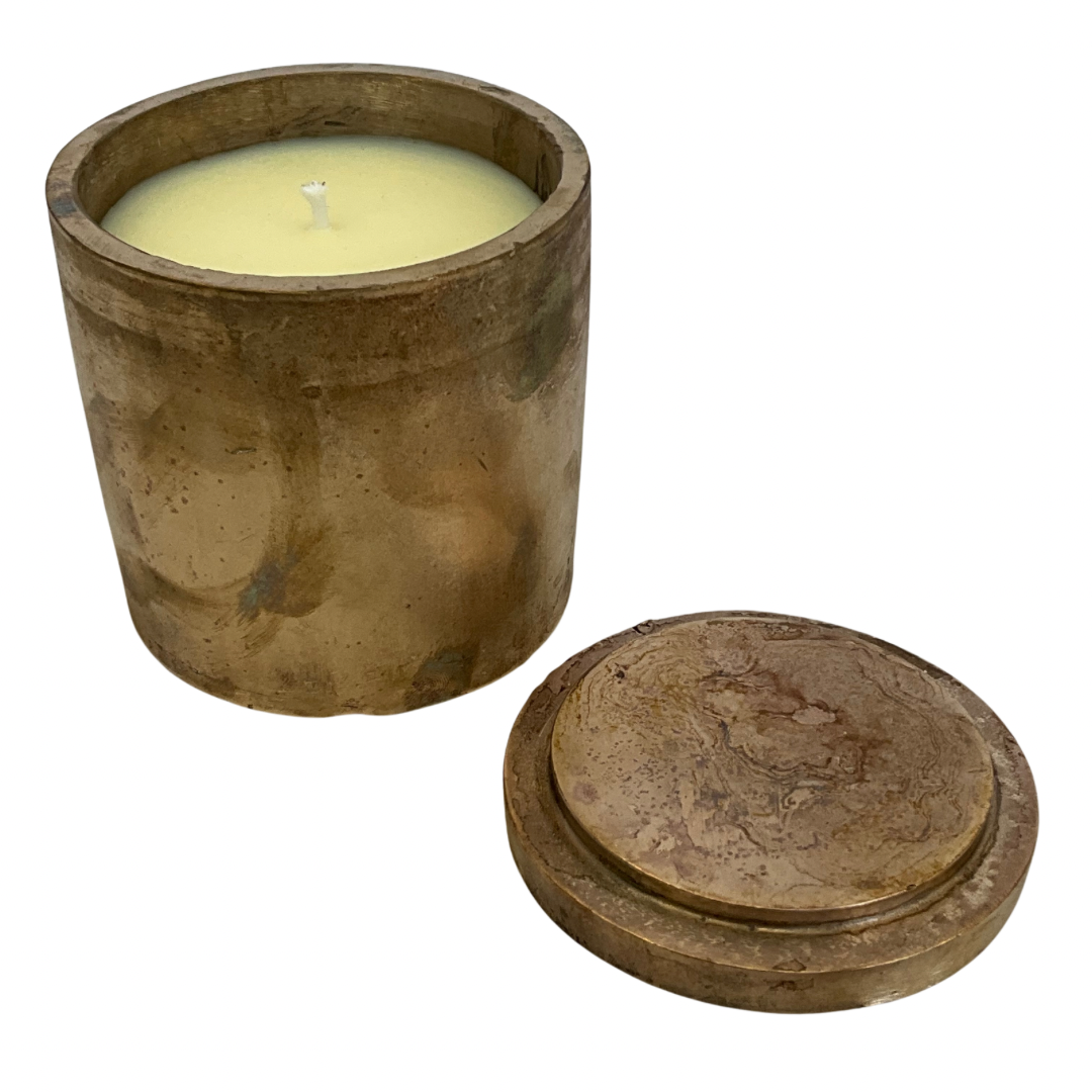 Solid Bronze Gardenia Candle with Lid #18