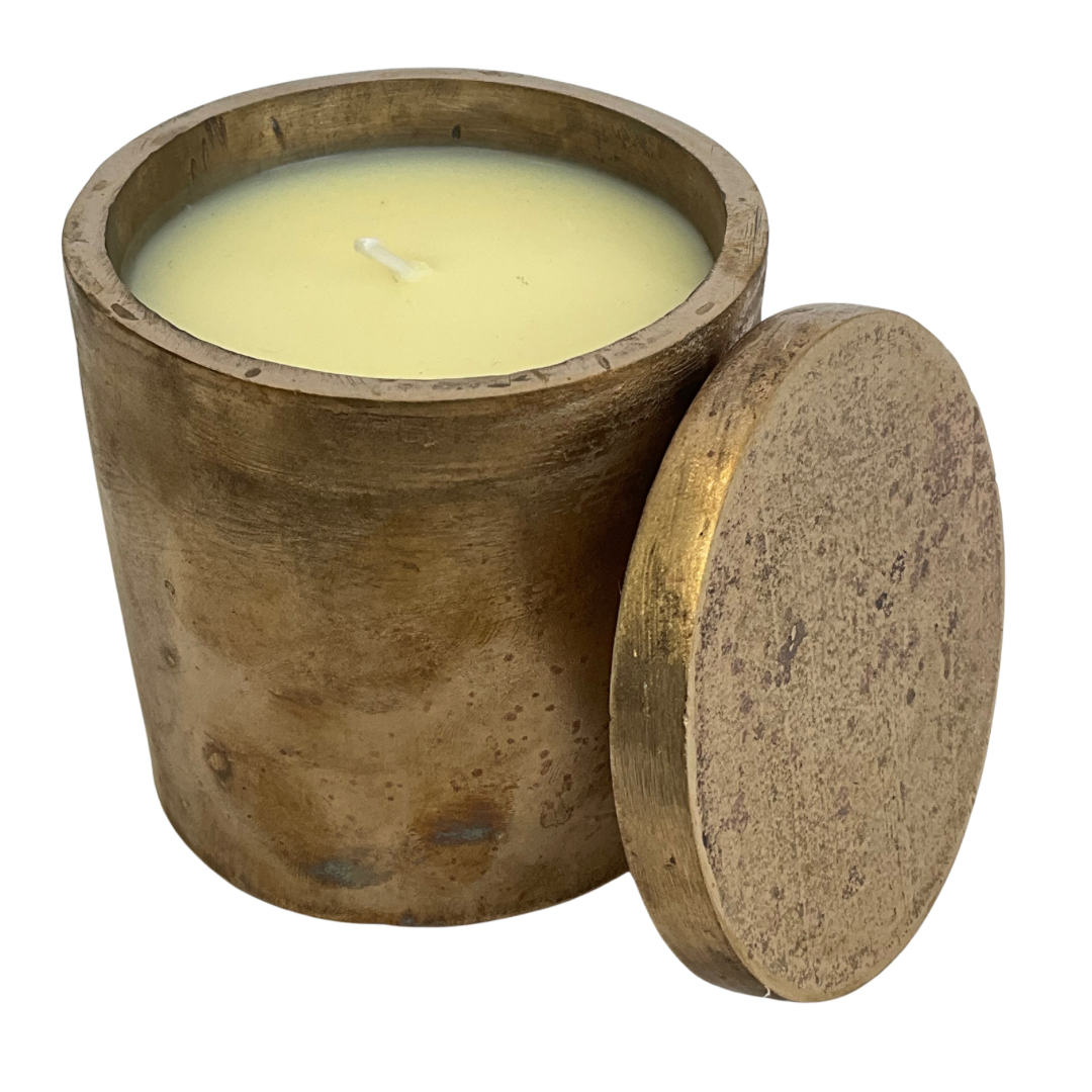 Solid Bronze Gardenia Candle with Lid #11