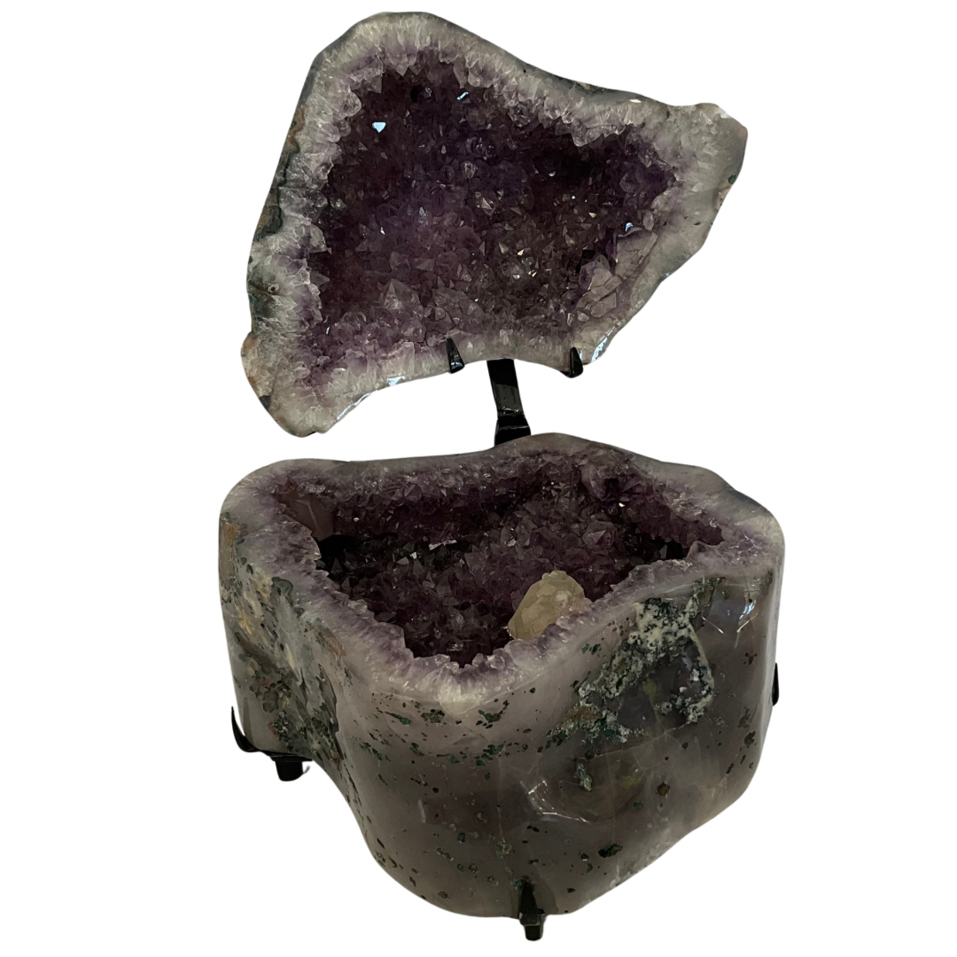 Amethyst Crystal 'Jewelry Box' on Stand
