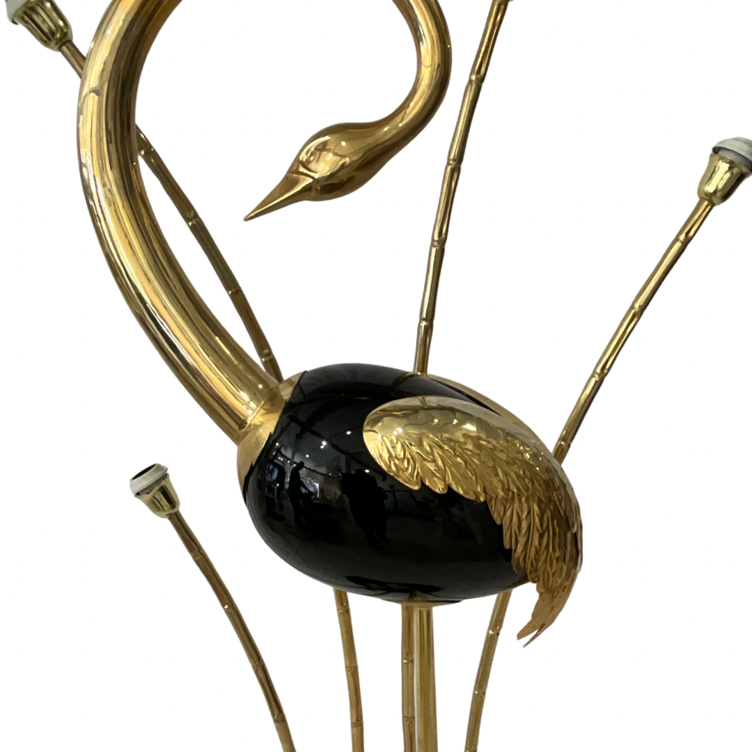 Antonio Pavia Brass Flamingo Floor Lamp