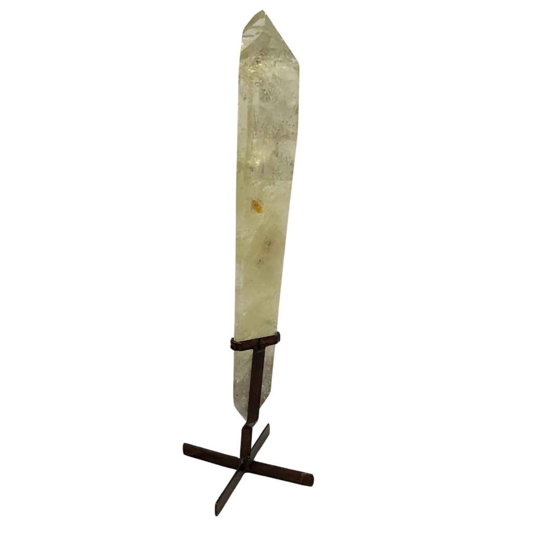 Natural Citrine Crystal Point on Custom Stand