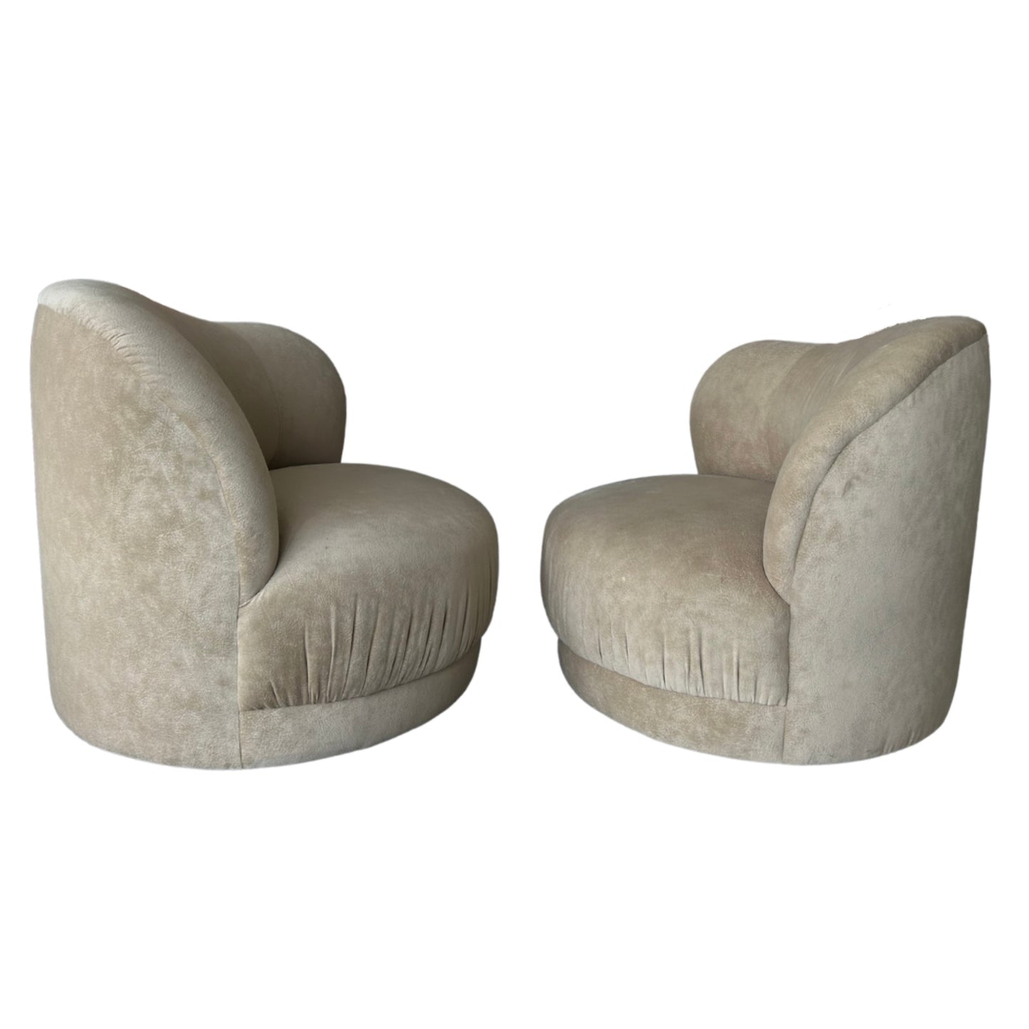Pair of Faux Suede Swivel Chairs