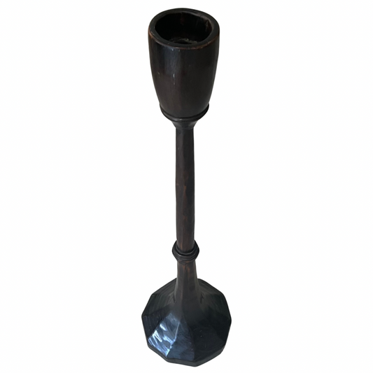 Carved Wood Free-Standing Candlestick
