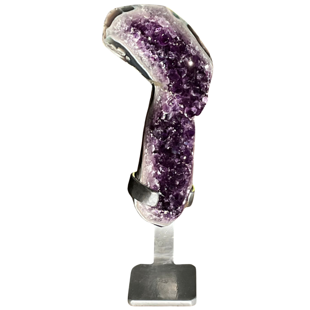 Narrow Amethyst Crystal Geode on Stand